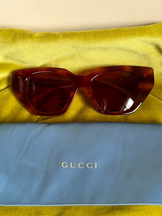 Gucci Accessories - GUCCI GG0641S STAR 0641 Silver Brown Stud Sunglasses 003/ w Swarovski Crystals!